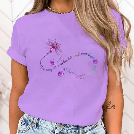 T-shirt libéllule sensibilisation à la maladie d'Alzheimer couleur Violet