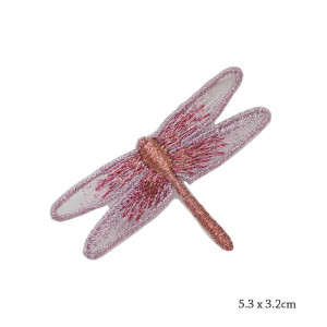 Dimensions Patches  libéllule à coudre - 5.3cm x 3.2cm - couleur Rose