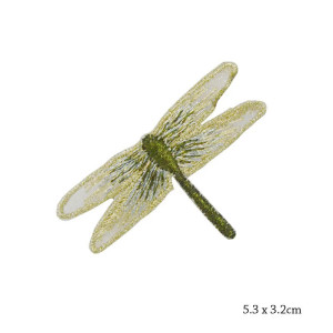 Dimensions Patches  libéllule à coudre - 5.3cm x 3.2cm - couleur or