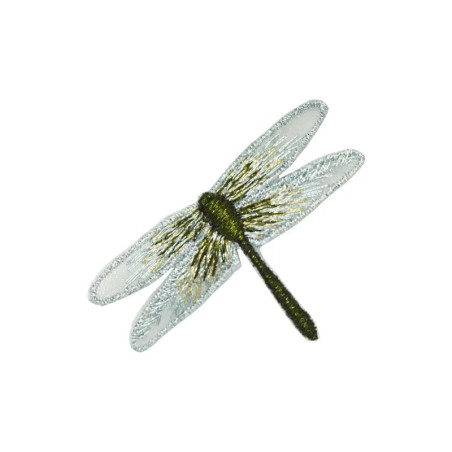 Patches  libéllule à coudre - 5.3cm x 3.2cm - couleur  Blanc
