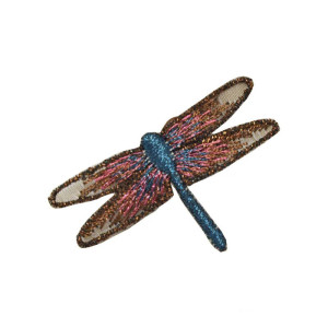 Patches  libéllule à coudre - 5.3cm x 3.2cm - couleur Marron