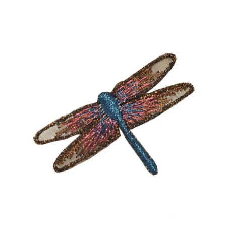 Patches  libéllule à coudre - 5.3cm x 3.2cm - couleur Marron