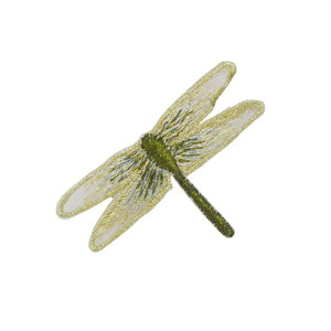 Patches  libéllule à coudre - 5.3cm x 3.2cm - couleur or