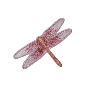 Patches  libéllule à coudre - 5.3cm x 3.2cm - couleur Rose