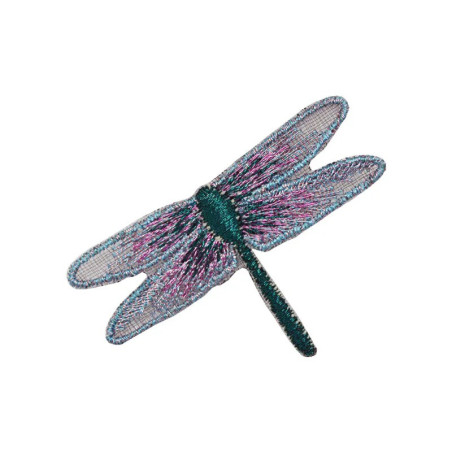 Patches  libéllule à coudre - 5.3cm x 3.2cm - couleur  Bleu