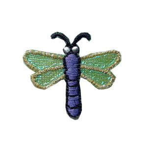 Mini patch libéllule - Thermocollant - 3.1cm x 2.7cm Couleur Vert