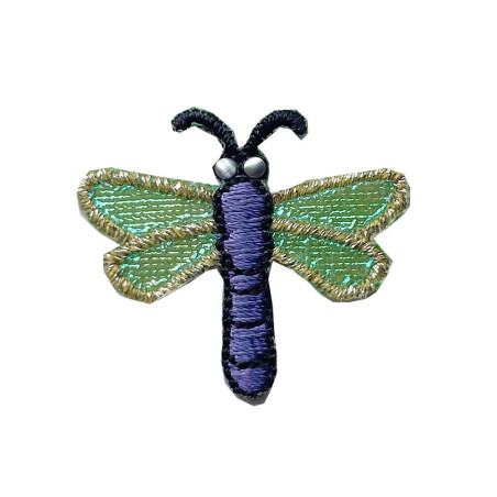 Mini patch libéllule - Thermocollant - 3.1cm x 2.7cm Couleur Vert