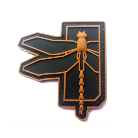 Patch libéllule en PVC - 8cm x 7cm  couleur Orange