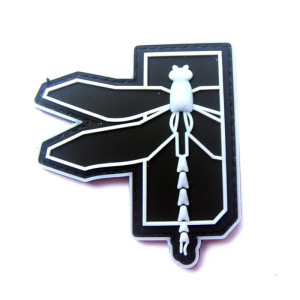 Patch libéllule en PVC - 8cm x 7cm  couleur Noir