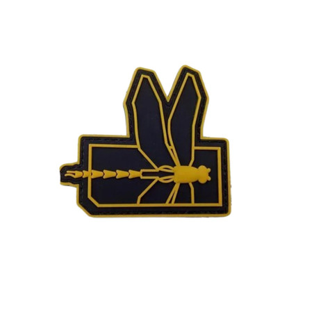 Patch libéllule en PVC - 8cm x 7cm  couleur jaune