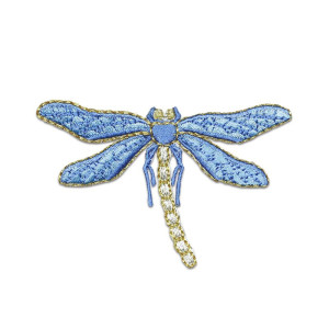 Patch libéllule brodé - 7.3cm x 4.6 cm Couleur Bleu