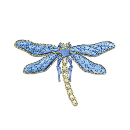 Patch libéllule brodé - 7.3cm x 4.6 cm Couleur Bleu
