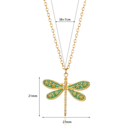  Collier Libellule Éclat Enchanté Couleur Vert