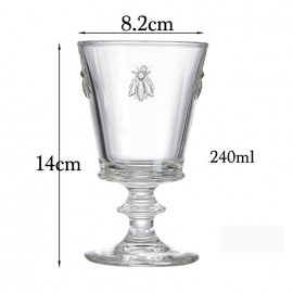 Embossed Bee Wine Glass | Vintage Style Glassware (240ml)
