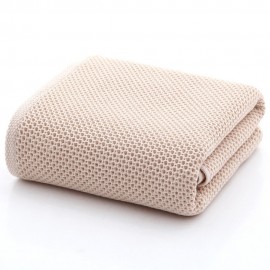 Serviette de bain en nid d'abeille -beige