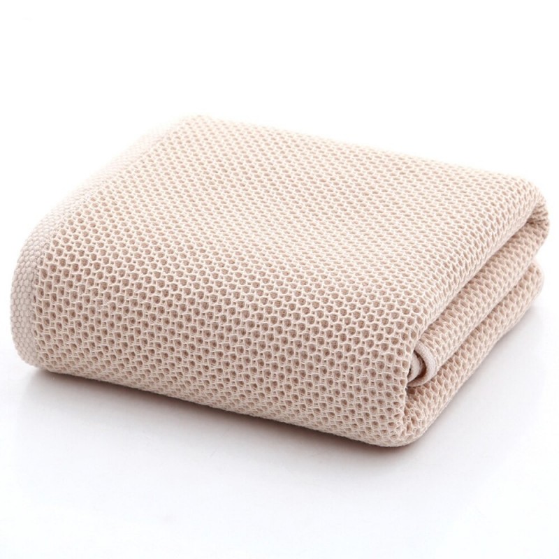 Serviette de bain en nid d'abeille -beige
