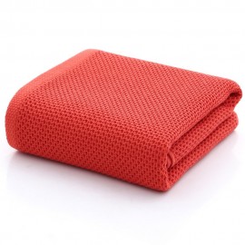 Serviette de bain en nid d'abeille - rouge