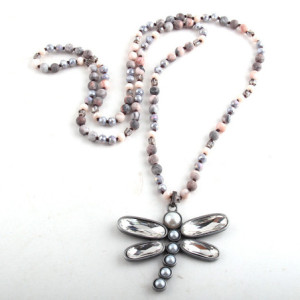 Collier Pendentif Libellule Boho Éclats Miroitants Modele 3