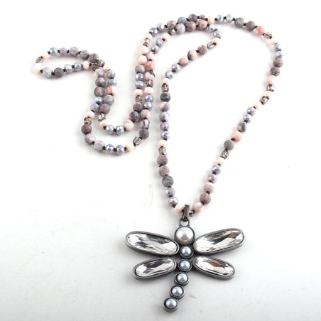 Collier Pendentif Libellule Boho Éclats Miroitants Modele 3