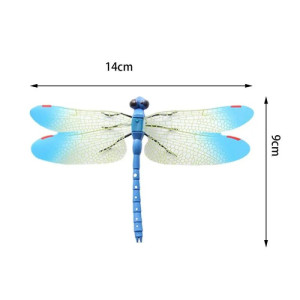 Autocollant Mural Libellules Colorées en 3D avec aimant - 14cm - couleur bleu