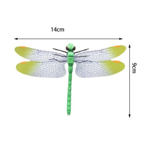 Autocollant Mural Libellules Colorées en 3D avec aimant - 14cm - couleur vert