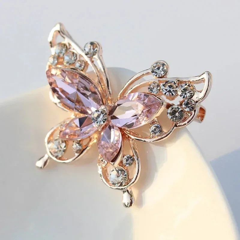Broche Papillon Valse Améthyste Couleur Rose