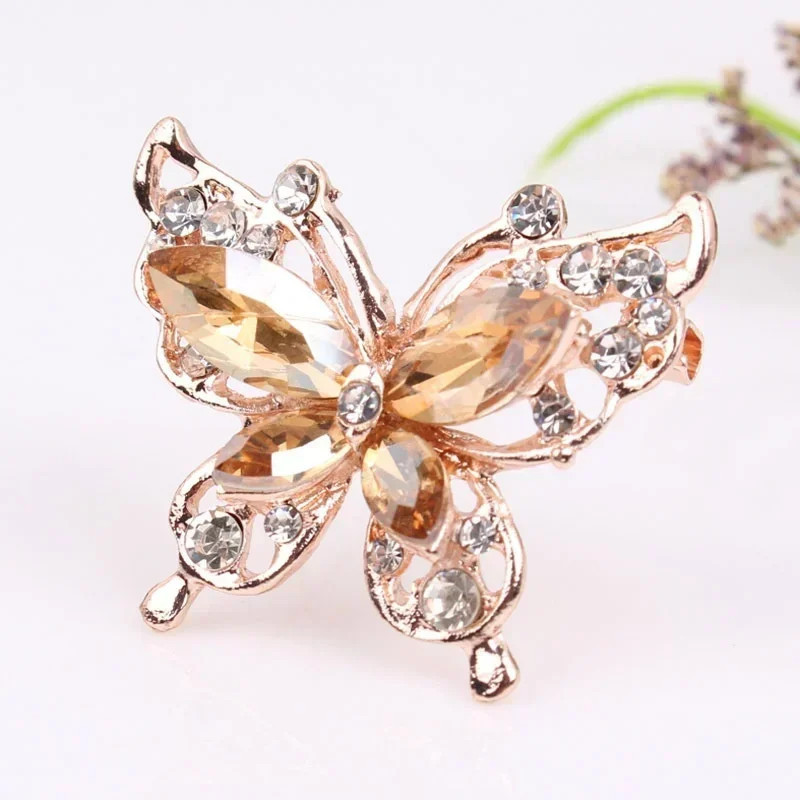 Broche Papillon Valse Améthyste Couleur jaune