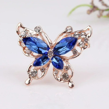 Broche Papillon Valse Améthyste Couleur Bleu