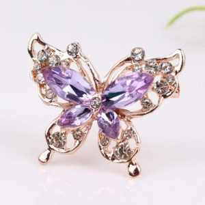 Broche Papillon Valse Améthyste Couleur Violet