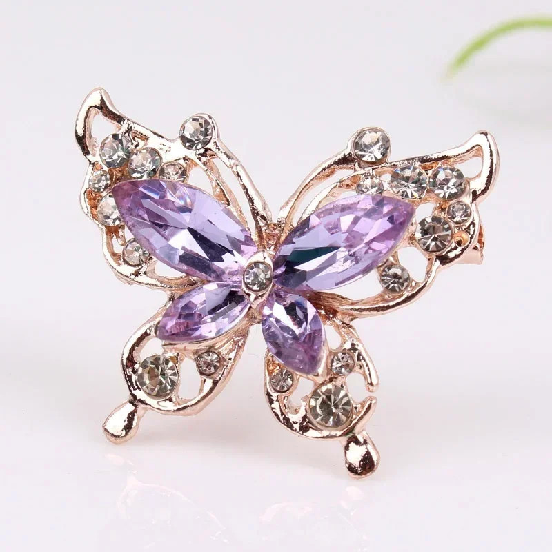 Broche Papillon Valse Améthyste Couleur Violet