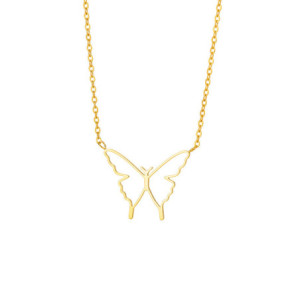 Collier Pendentif Papillon Minimaliste Couleur Or