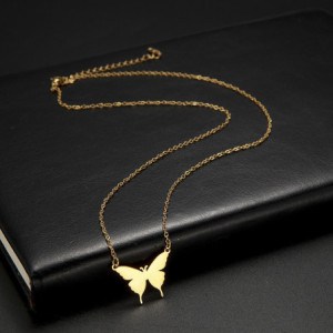 Vue générale Collier Papillon Métamorphose Élégantec couleur Or
