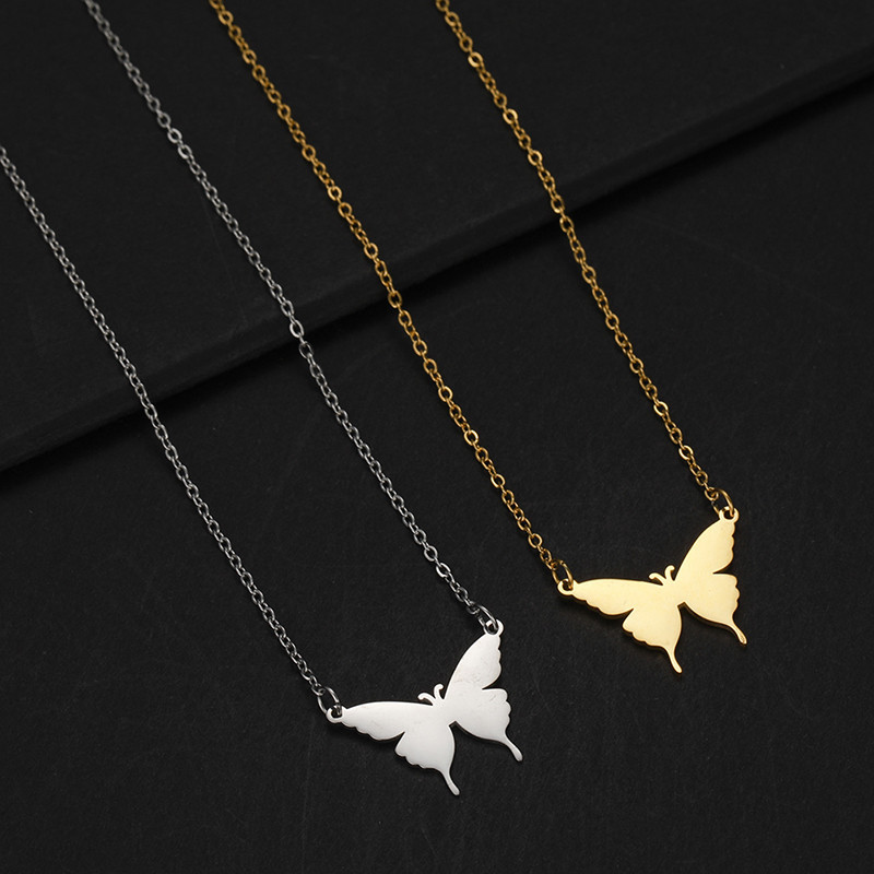  Collier Papillon Métamorphose Élégantec couleur Or et Argent