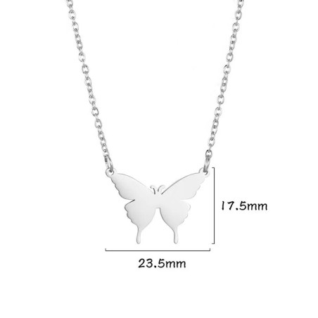 Dimensions Collier Papillon Métamorphose Élégantec couleur Argent