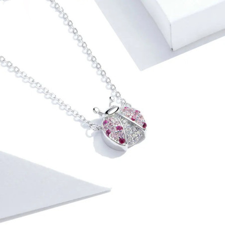 Vue générale Collier Coccinelle en Argent Sterling 925Collier Coccinelle en Argent Sterling 925