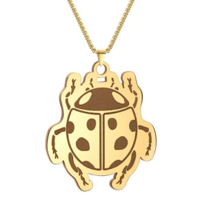 Collier Coccinelle en Acier Inoxydable couleur Or