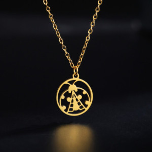 Collier Pendentif Coccinelle Desing Minimaliste Couleur Or