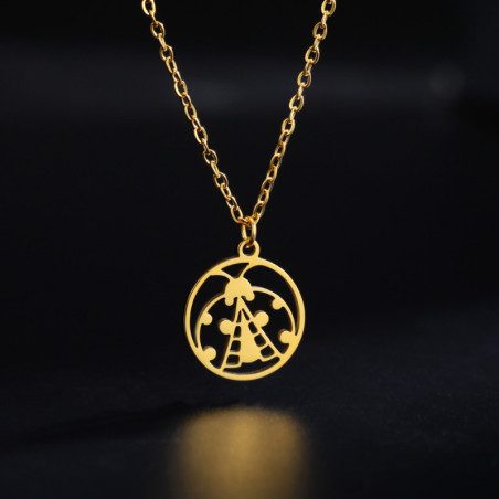 Collier Pendentif Coccinelle Desing Minimaliste Couleur Or