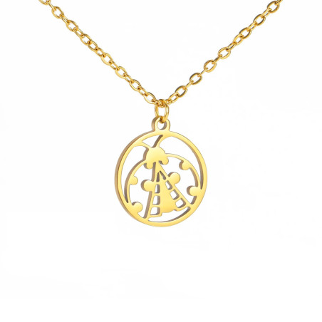 Collier Pendentif Coccinelle Desing Minimaliste Couleur Or