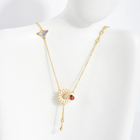 Collier Coccinelle "Félicité Florale"