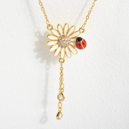 Vue détaillée Collier Coccinelle "Félicité Florale"