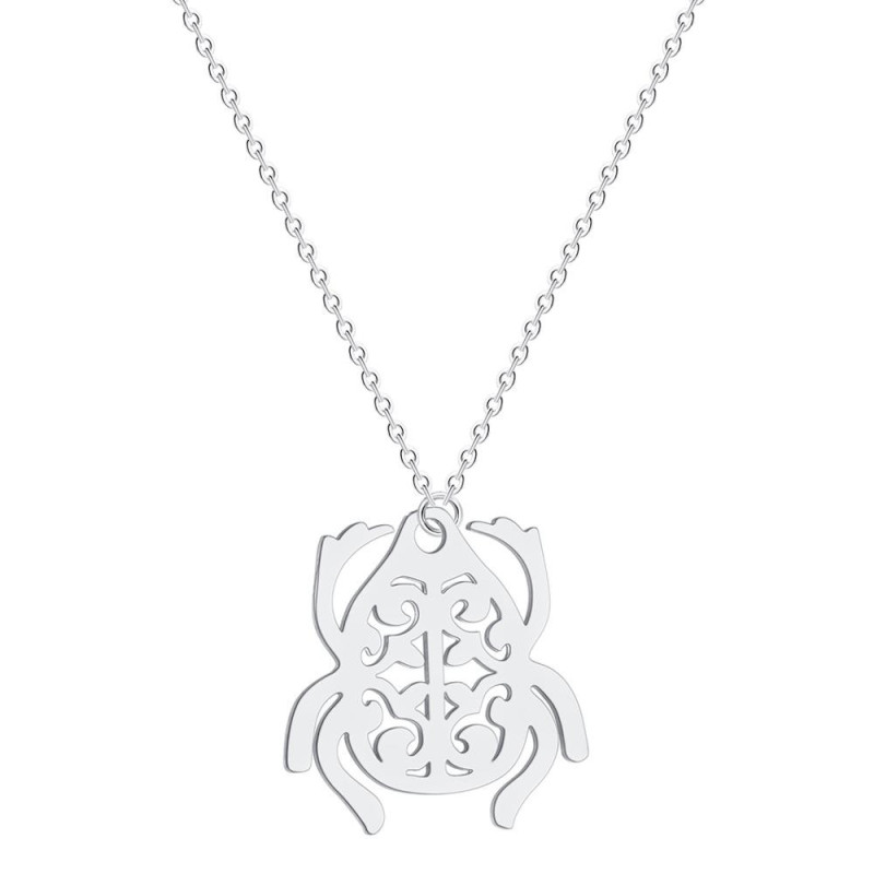 Collier Pendentif Coccinelle "Élégance Naturelle" couleur Argent