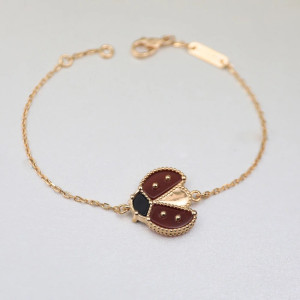 Vue générale Bracelet Coccinelle Charme Rosé - Argent Sterling Plaqué or Rose
