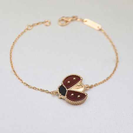 Vue générale Bracelet Coccinelle Charme Rosé - Argent Sterling Plaqué or Rose