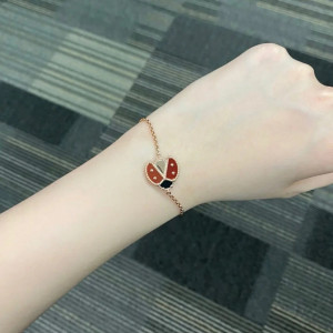 Vue Portée Bracelet Coccinelle Charme Rosé - Argent Sterling Plaqué or Rose