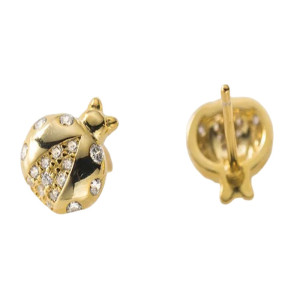 Vue détaillée Boucles d'Oreilles Coccinelle Dorée  en Argent Sterling 925