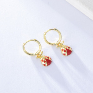 Avant Boucles d'Oreilles Coccinelle Éclat du Jardin