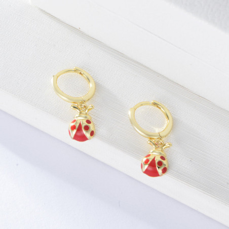 Boucles d'Oreilles Coccinelle Éclat du Jardin couleur Or