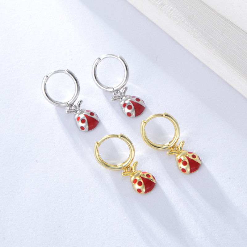 Boucles d'Oreilles Coccinelle Éclat du Jardin