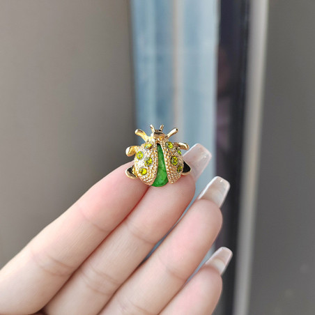 Broche Coccinelle Strass couleur Vert